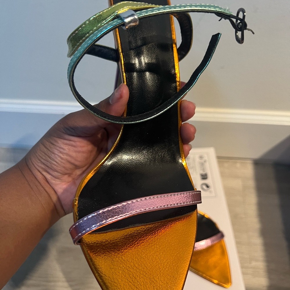 Metallic Multi-Color Ankle-Strap Women’s Sandal